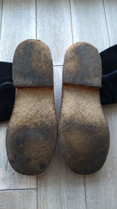 Kozaki skóra zamsz czarne CLARKS 38 szyte