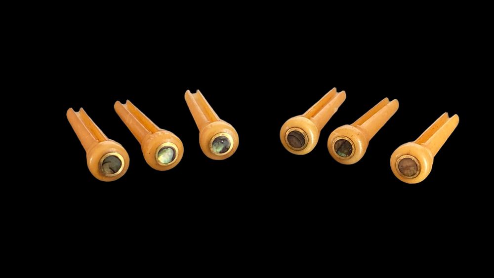 Set Pins Pestana Rastilho osso camelo para Guitarra
