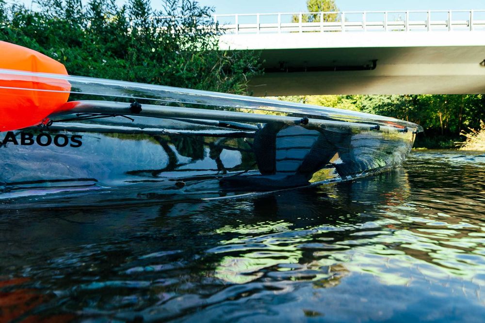 KAJAK KAYAK z przezroczystym dnem łódz wiosła komplet