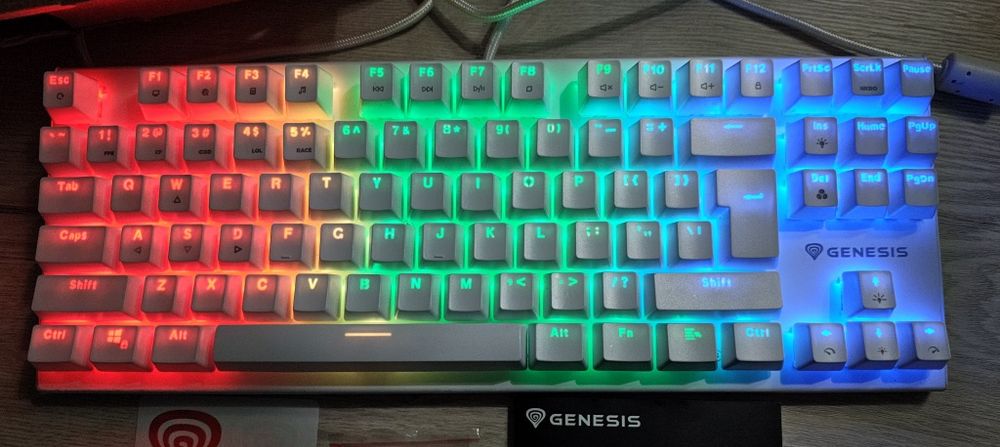 Klawiatura Genesis THOR 303 TKL biała + 30 przełączników Outemu Brown