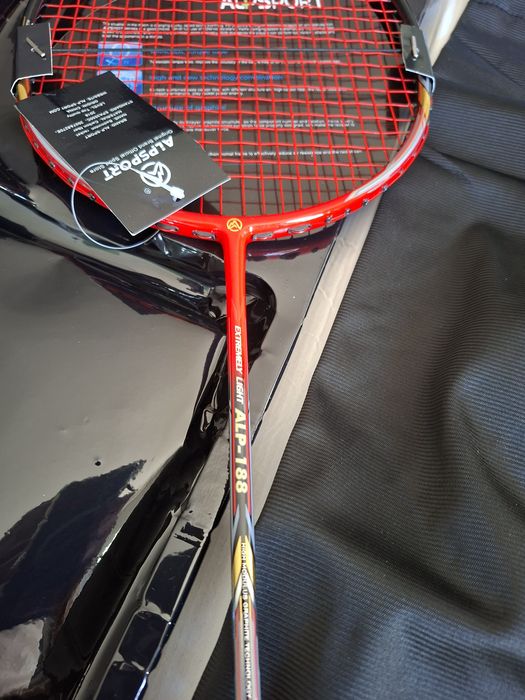 Raquete profissional badmington ALPSPORT 100% Carbono,
