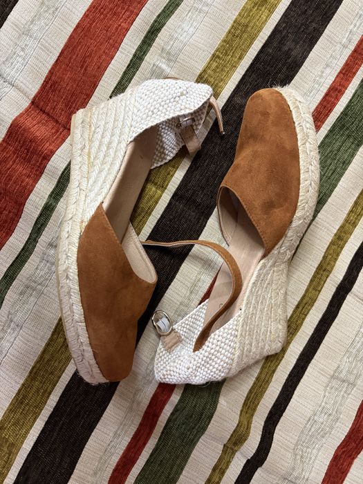 Sandálias de Cunha ERAM em Pele Castanhas (41)