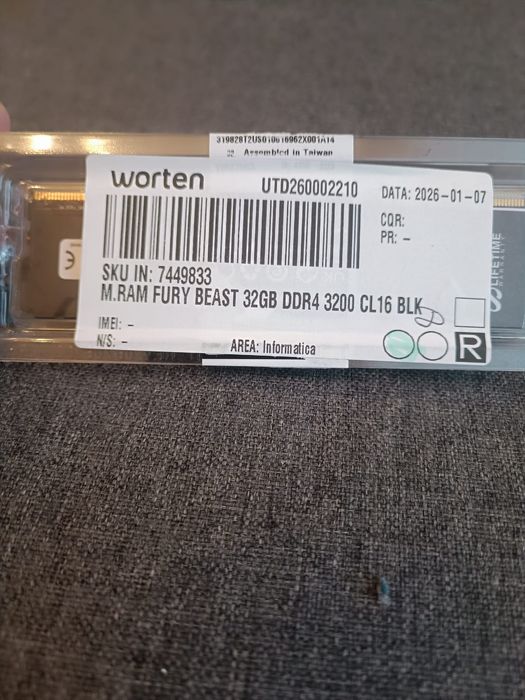 1 X 32gb RAM DDr4 3200 MHz CL16