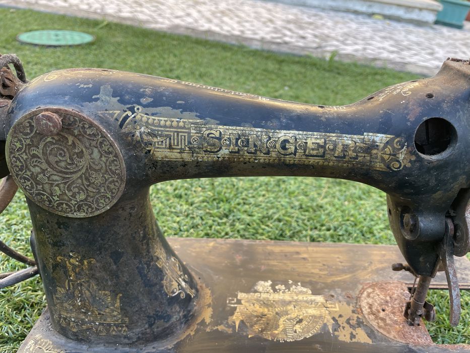 Máquina de costura Singer, decorativo, antigo egito