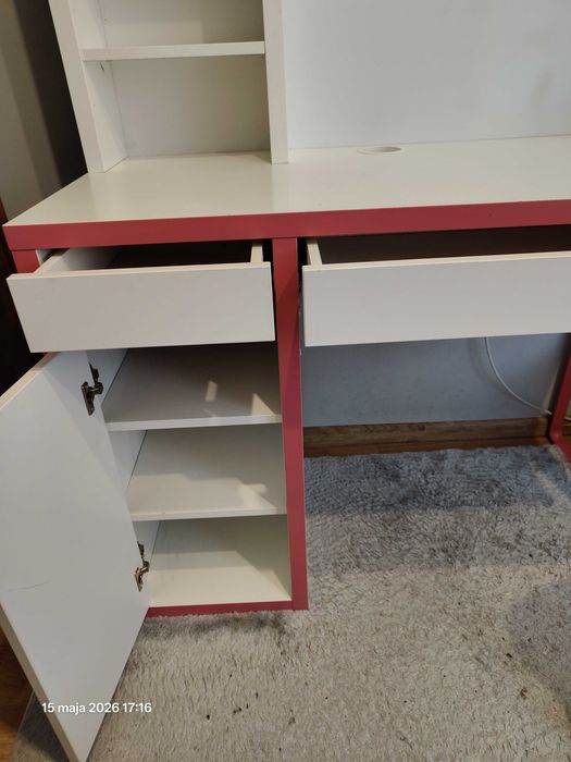 Biurko Ikea Mickey, nadstawka, krzesło