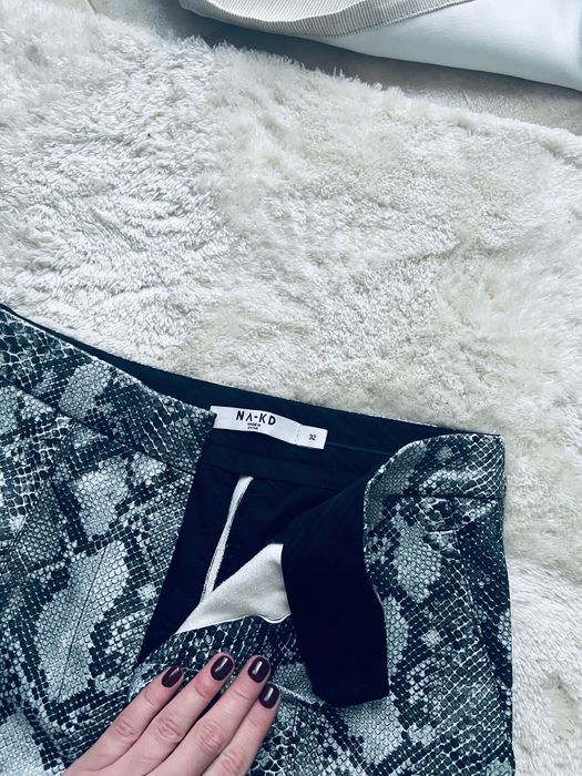 Spodnie skórzane Nakd wysoki stan nowe bez metki XS/XXS