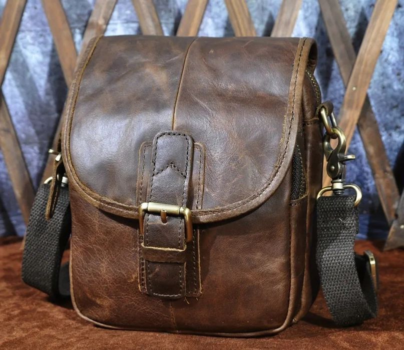 Кожаная мужская Сумка Барсетка. Dark Brown.