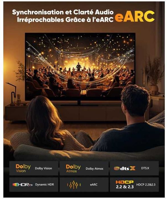 Kabel HDMI 3m w oplocie 8K Snowkids