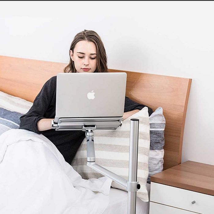 Stojak do laptopa, tableta i smartfona srebrny