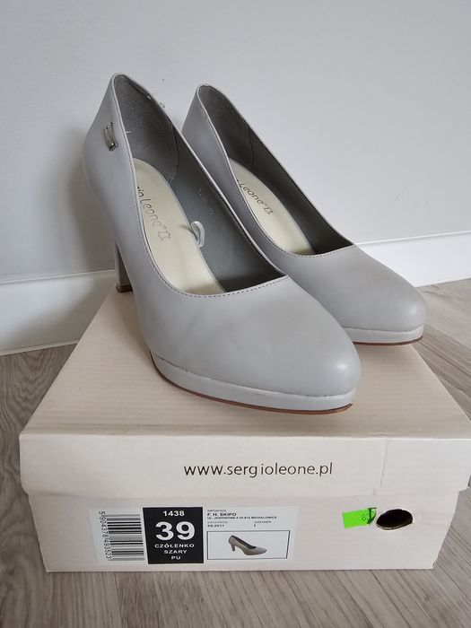 Buty czółenka szare Sergio Leone