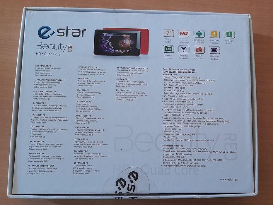 Tablet e-star beauty red447003789351331842
