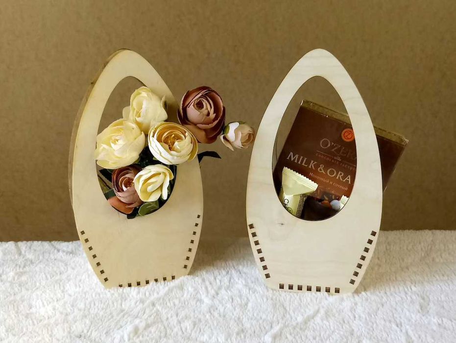 Декоративные корзины для цветов из фанеры для составления букетов