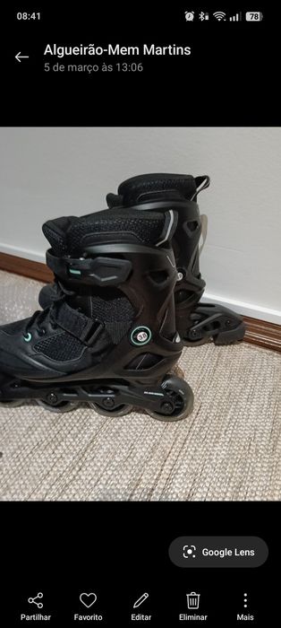 Patins  número 38,capacete e acessórios