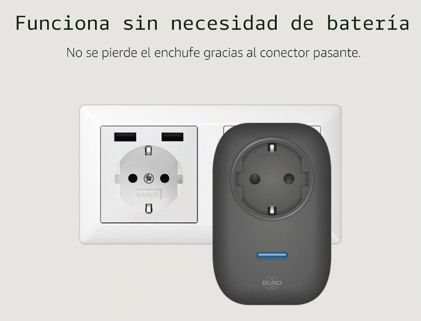 Campainha cinética sem fios DB4000 - com receptor enchufável com tomada de corrente -Pilhas