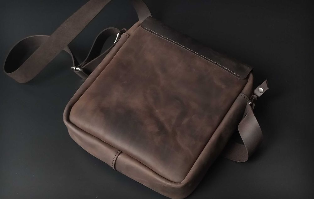 Кожаная сумка через плечо | Шкіряна планшетка | мужская, женская