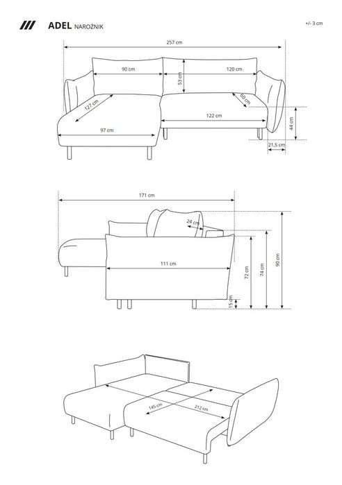 Narożnik ADELE! Funkcja spania! NOWOŚĆ!!