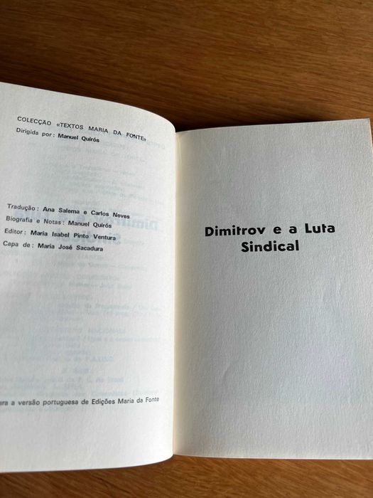 Dimitrov e a Luta Sindical     GEORGES DIMITROV