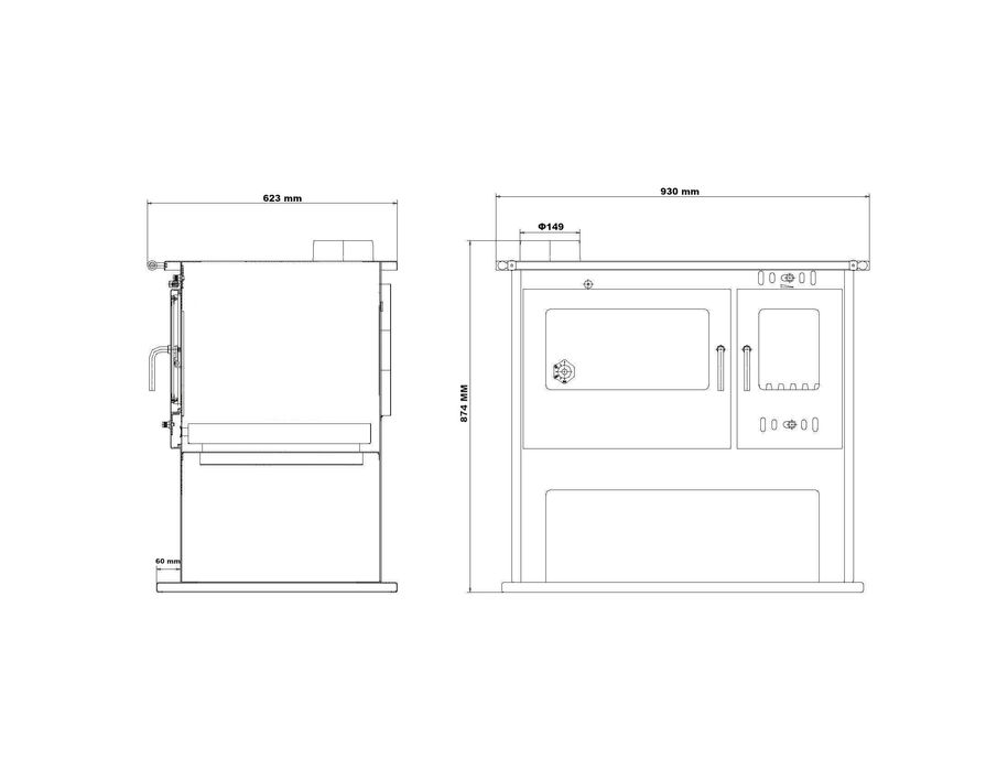 Piec kuchnia na drewno Victoria Viki LUX Ivory 10,5kW