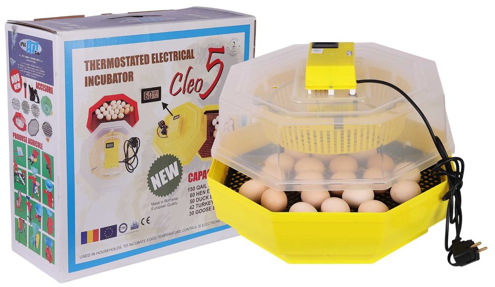 Inkubator CLEO 5T 60 Jaj Wylęgarka Klujnik LCD Termometr GWARANCJA