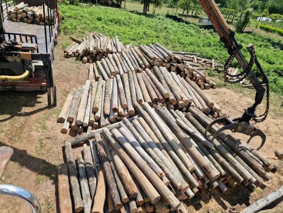 Postes telefone de madeira tratada