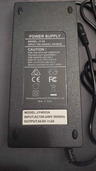 Зарядное устройство 48V (54,5V) 2A Li-Ion 13s Активное охлаждение куллер Зарядка 5.5x2.1 новый