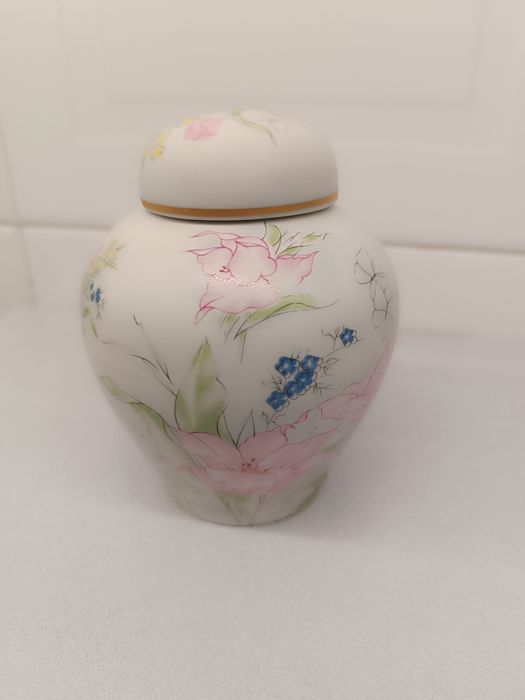 Pote Porcelana. Pintado à Mão. Como Novo