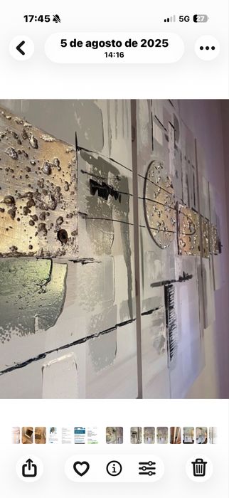 Telas abstratas- conjunto de 4- pintadas em relevo