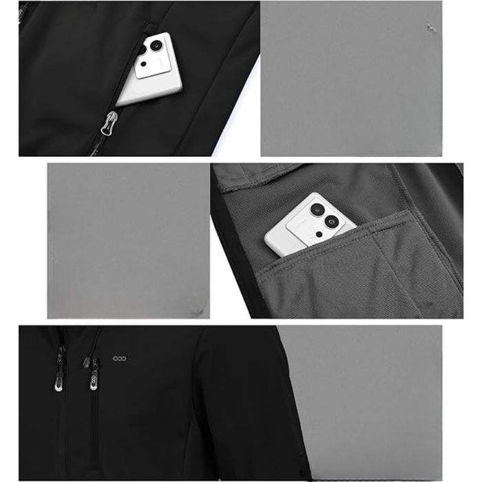 Męska Kurtka Softshell Wodoodporna 8000 mm z Kapturem Czarna S Lekka