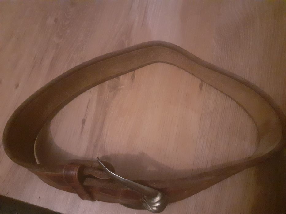 Pasek 100% skóra brąz tanio okazja