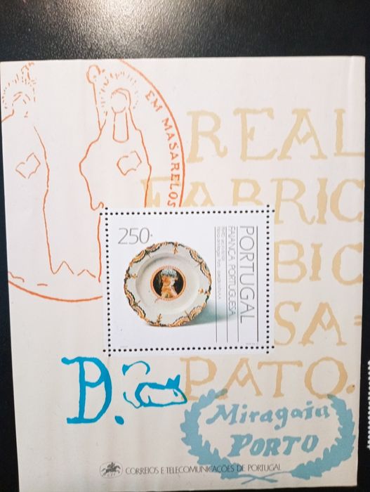 Bloco + 6 selos Faiança Portuguesa sec XVIII - 1991 - FDC Novos	(MNH)