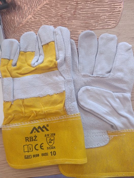 Rękawice robocze skórzane 12 par