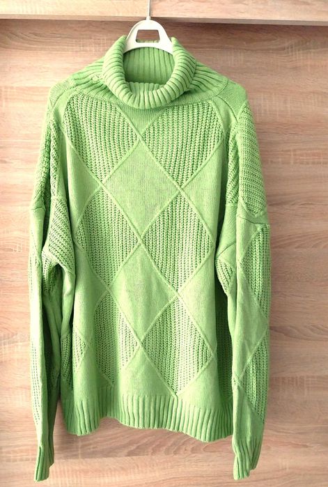 Golf damski, luźny, w romby - rozm. XXL