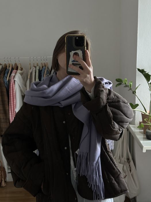 шарф кашеміровий бузковий