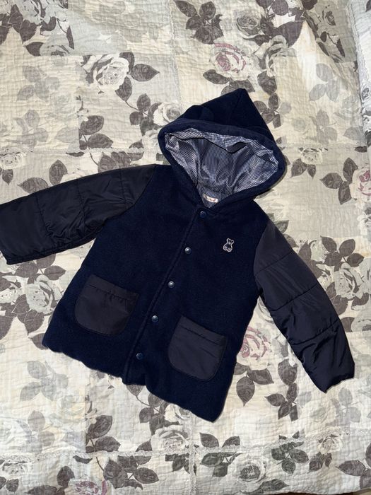 Куртка пальто тепла темно синя на 100 см зріст