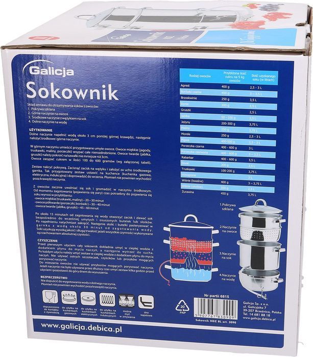 Sokownik nierdzewny 8 L GALICJA