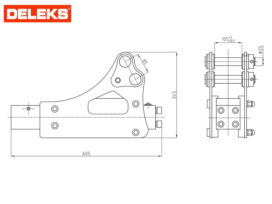 Martelo Hidr. P/Escavadora HAMMER-350-L - 2 Ponteiras **Envio GRATIS**