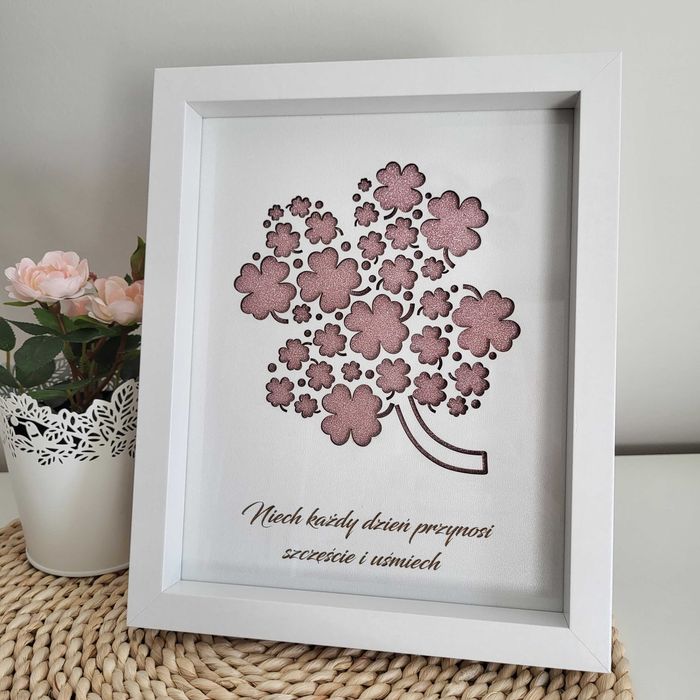 Obraz, koperta na pieniądze urodziny, okazje, jubileusz koniczyna