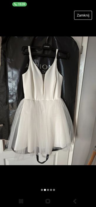 Biała sukienka tiulowa wieczór panieński koktajlowa