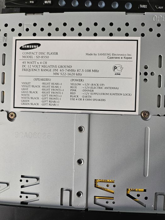 Rádio com CD para carro Samsung