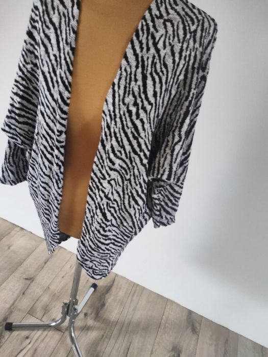 Kardigan narzutka sweter kimono nietoperz zebra uniwersalny