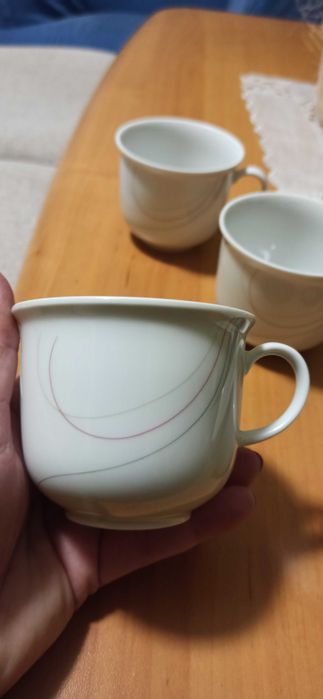 Białe filiżanki z porcelany 6 szt.Winterling Bawaria