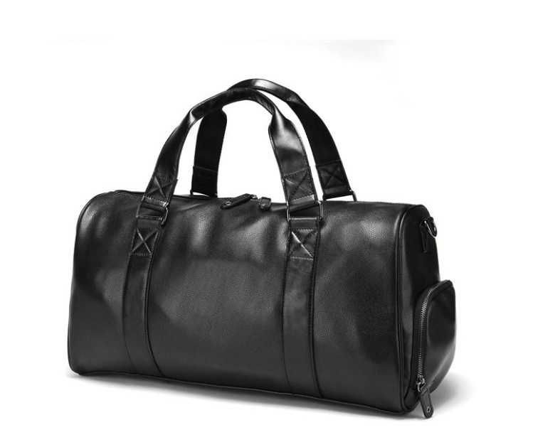 Мужская кожаная черная городская чоловіча брендовая модная сумка новая