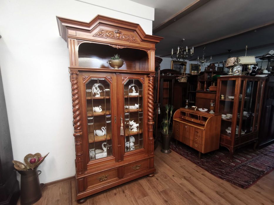 Śliczna dębowa witryna biblioteczka antyk 731/2025