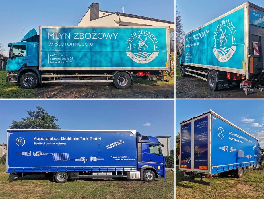 Oklejanie aut/ciężarowe/busy/plandeki/autokary/Reklama na samochód