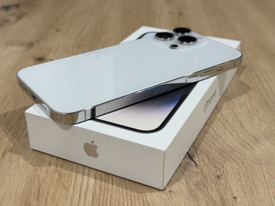 Apple iPhone 14 Pro Max 128gb srebrny, ideał,  bat. 86%, jak nowy