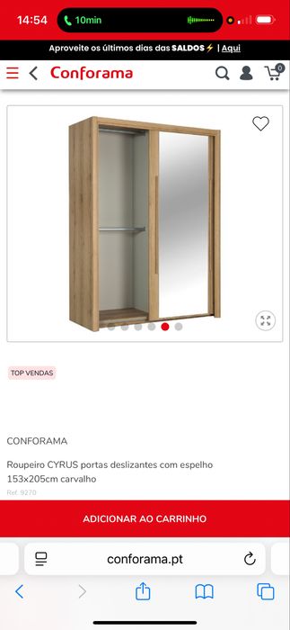 Roupeiro cor BRANCA em vez de Carvalho