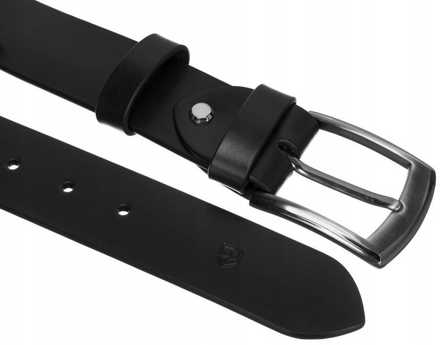 skórzany pasek męski z klasyczną klamrą - peterson 95