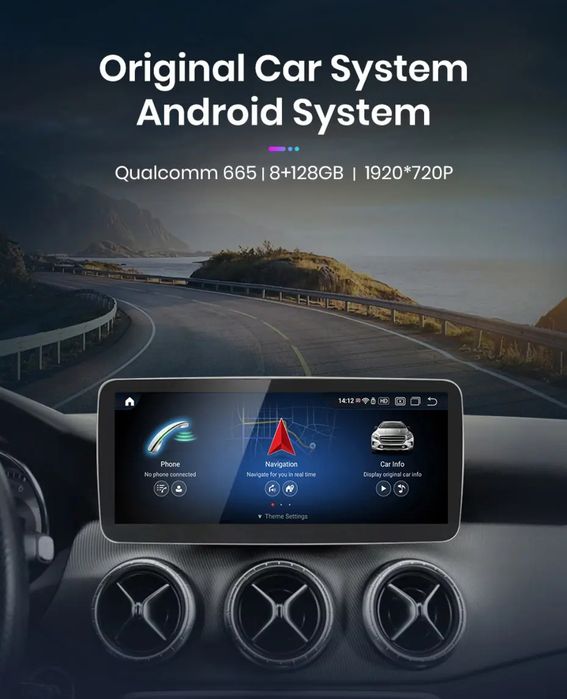 Rádio Android 8/128GB Mercedes CLA A GLA W176 C117 X117 x156 CARPLAY
