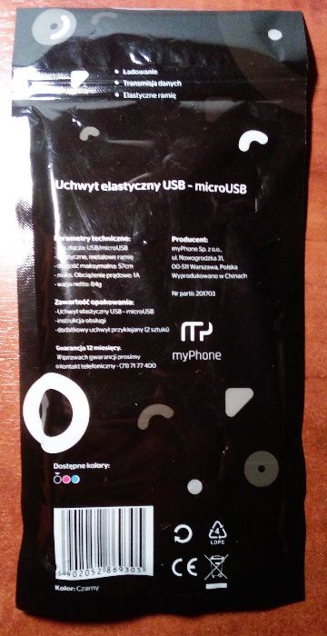 elastyczny uchwyt USB - micro USB