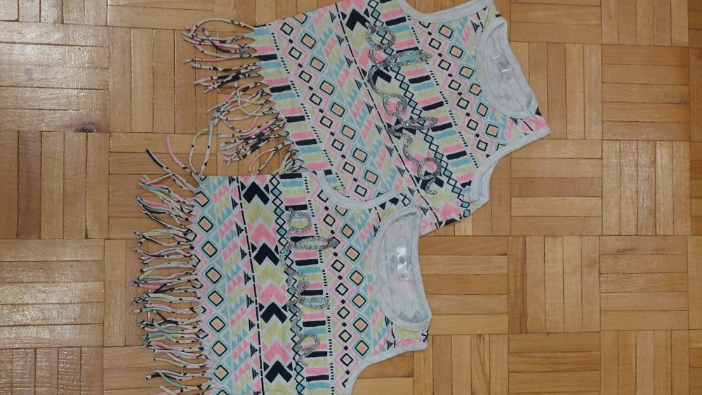 Bluzka indianska 80 86 bliźniaczki frędzle